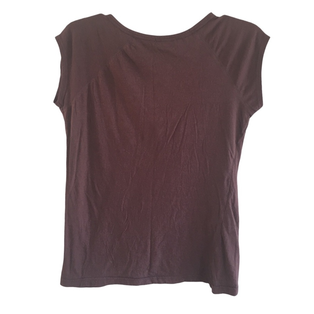 90s Y2K VINTAGE Boho Brown Embroidered Tee - Picture 4 of 5